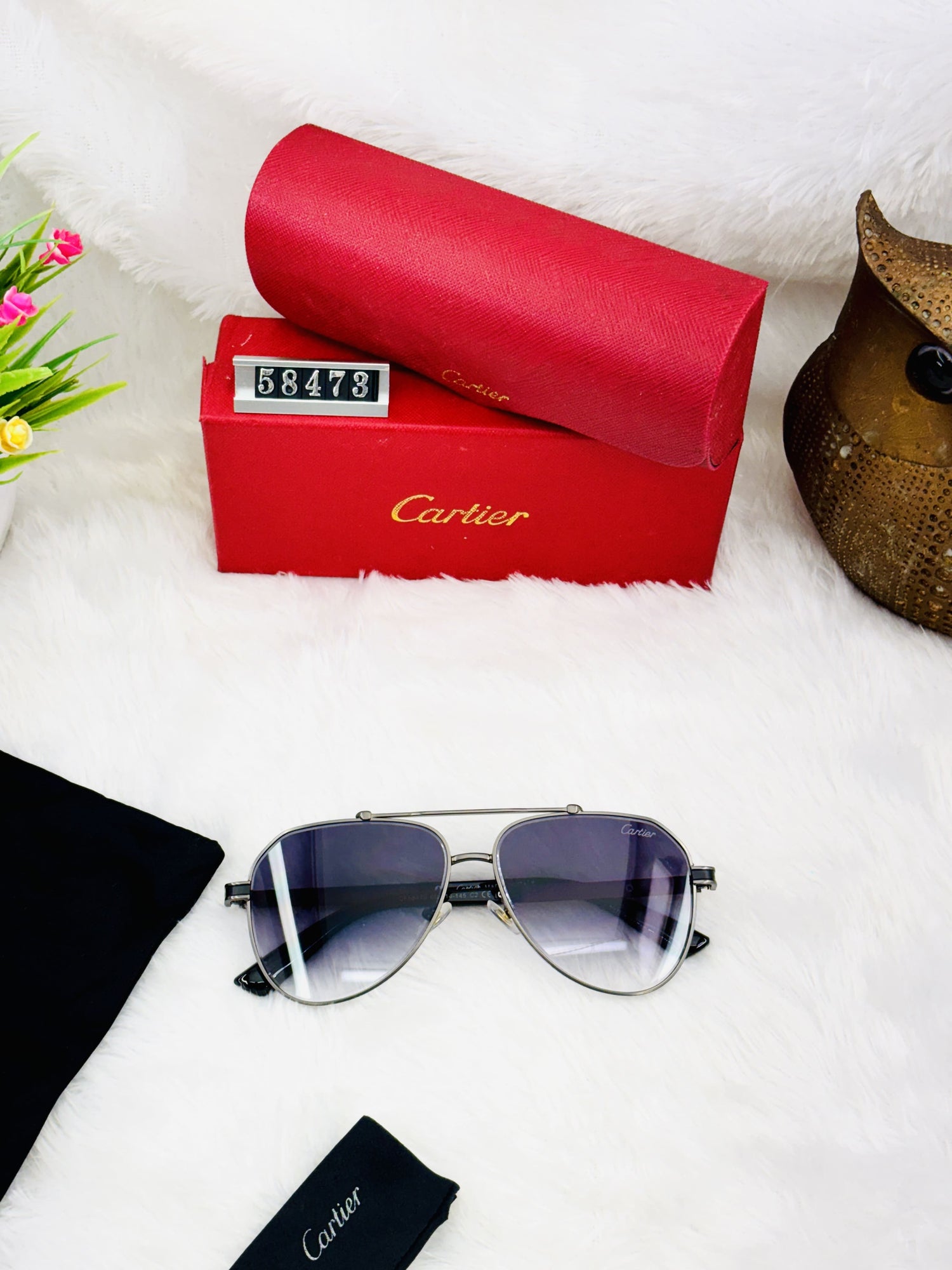 Cartier Style Men’s Aviator Sunglasses – Gradient Lenses & Premium Metal Frame