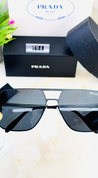 Prada-Inspired Black Aviator Sunglasses for Men – Premium Quality Designer Look