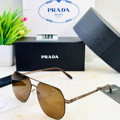 Premium Prada-Inspired Aviator Sunglasses for Men – Stylish Brown Lens | Luxury Replica Eyewear