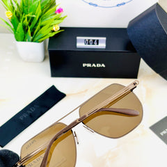 Premium Prada-Inspired Aviator Sunglasses for Men – Stylish Brown Lens | Luxury Replica Eyewear