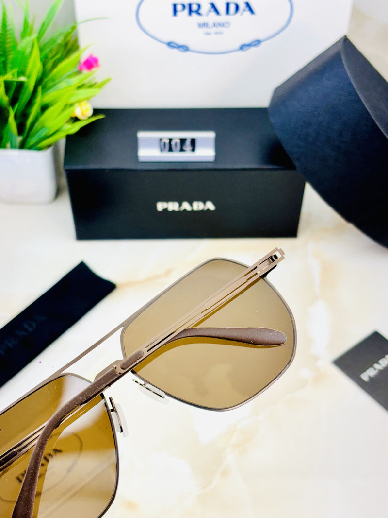 Premium Prada-Inspired Aviator Sunglasses for Men – Stylish Brown Lens | Luxury Replica Eyewear