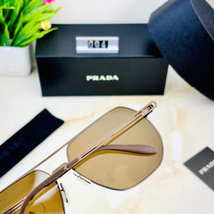 Premium Prada-Inspired Aviator Sunglasses for Men – Stylish Brown Lens | Luxury Replica Eyewear