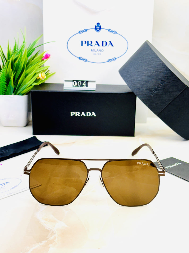 Premium Prada-Inspired Aviator Sunglasses for Men – Stylish Brown Lens | Luxury Replica Eyewear
