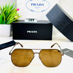 Premium Prada-Inspired Aviator Sunglasses for Men – Stylish Brown Lens | Luxury Replica Eyewear