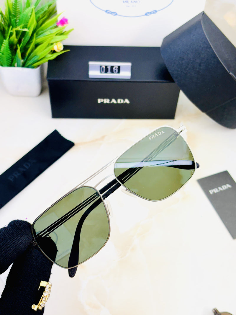 Premium Prada-Inspired Metal Frame Sunglasses for Men – Stylish & UV Protected