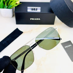 Premium Prada-Inspired Metal Frame Sunglasses for Men – Stylish & UV Protected
