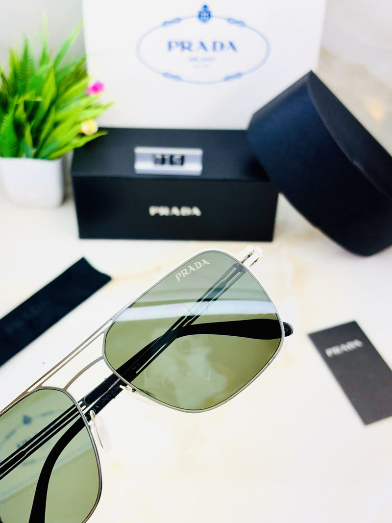 Premium Prada-Inspired Metal Frame Sunglasses for Men – Stylish & UV Protected