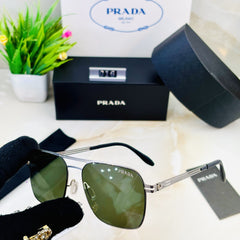 Premium Prada-Inspired Metal Frame Sunglasses for Men – Stylish & UV Protected