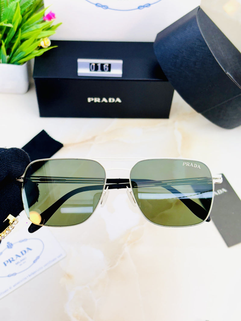 Premium Prada-Inspired Metal Frame Sunglasses for Men – Stylish & UV Protected