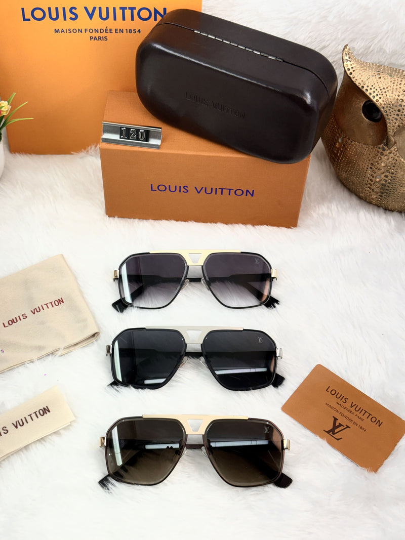 Luxury Louis Vuitton-Inspired Designer Sunglasses for Men – Premium Aviator Style