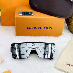 Luxury-Inspired LV Monogram Shield Sunglasses – Designer Look, Affordable Price