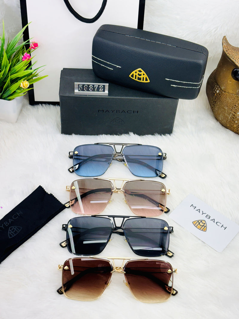 Maybach Style Luxury Square Sunglasses for Men – Bold & Elegant Look