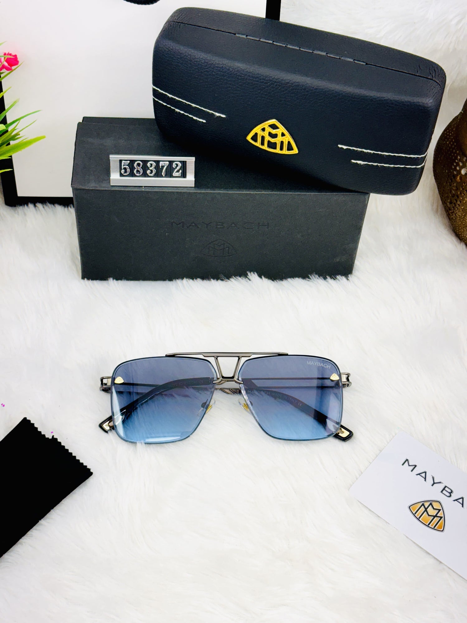 Maybach Style Luxury Square Sunglasses for Men – Bold & Elegant Look