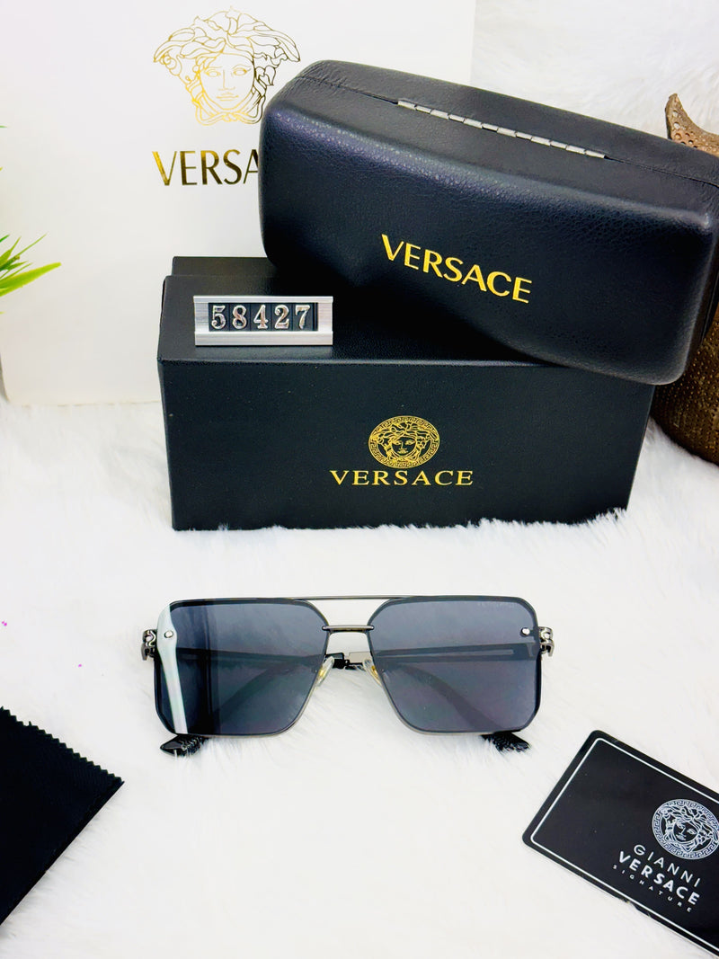 Versace Men’s Square Shield Sunglasses – Model 58427 | Luxury Statement Eyewear