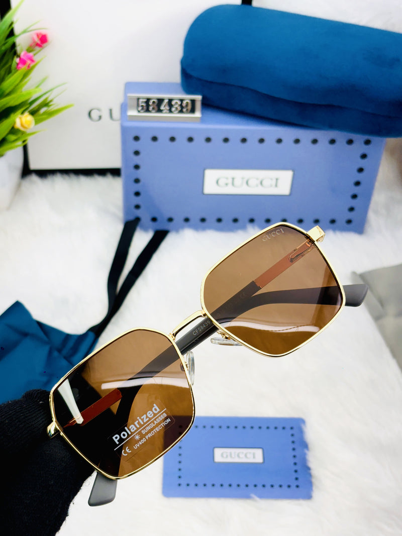 Luxury Polarized Square Sunglasses for Men – Gucci Style | UV Protection