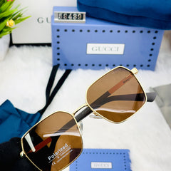 Luxury Polarized Square Sunglasses for Men – Gucci Style | UV Protection