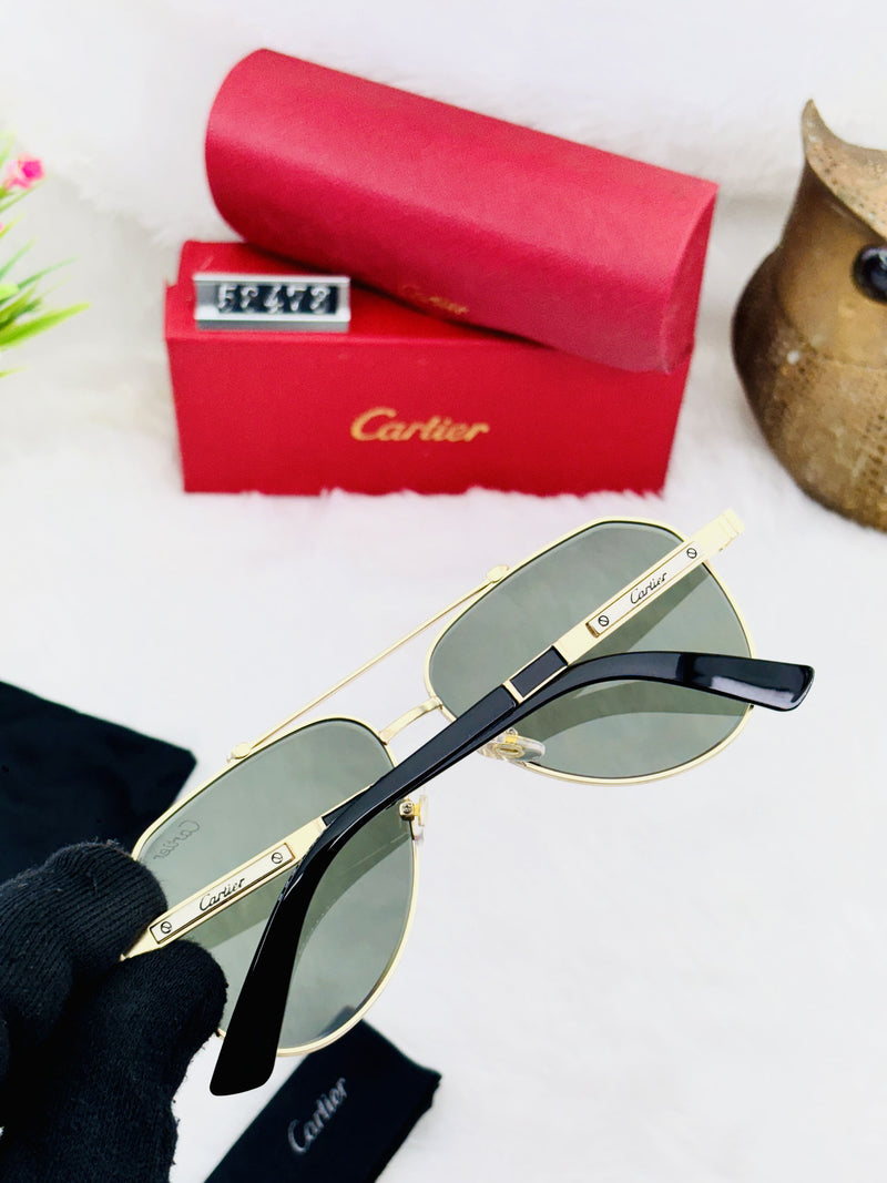 Cartier Style Men’s Aviator Sunglasses – Gradient Lenses & Premium Metal Frame
