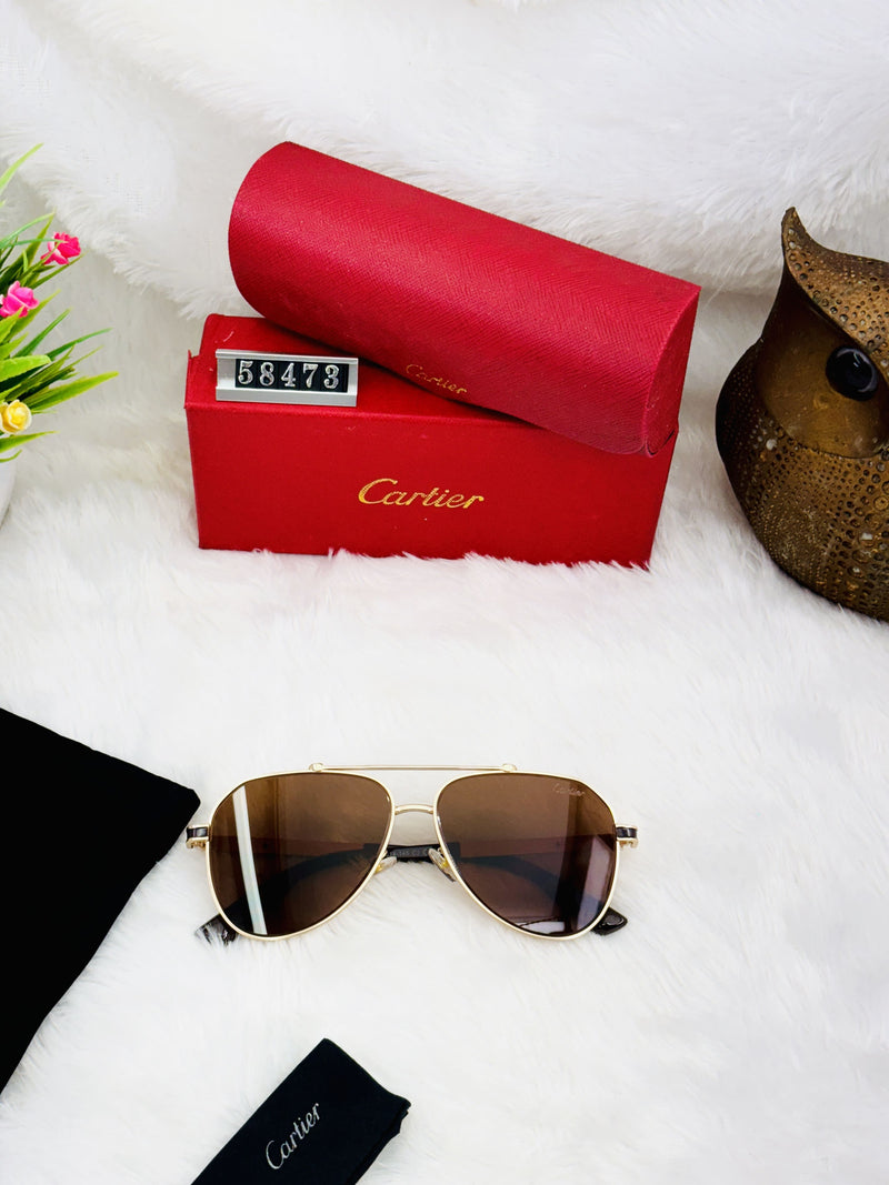Cartier Style Men’s Aviator Sunglasses – Gradient Lenses & Premium Metal Frame