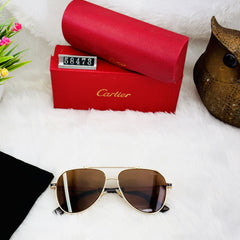 Cartier Style Men’s Aviator Sunglasses – Gradient Lenses & Premium Metal Frame