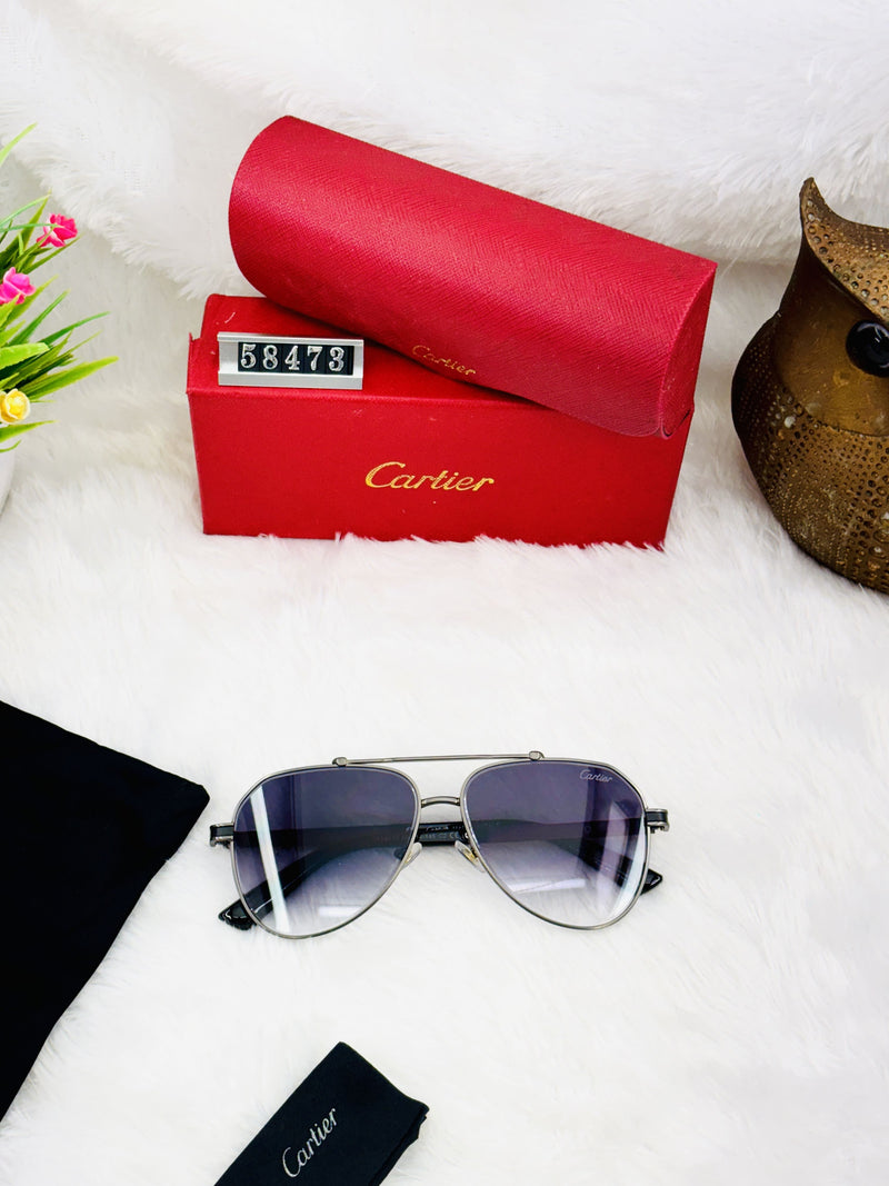Cartier Style Men’s Aviator Sunglasses – Gradient Lenses & Premium Metal Frame