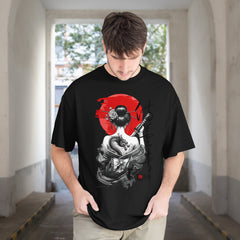 Premium Samurai Geisha Art T-Shirt – Oversized | 240 GSM | 100% Cotton | HD Print | Zero Shrink