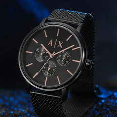 Luxury Chronograph Black Mesh Men's Watch | Timeless Elegance & Modern Style