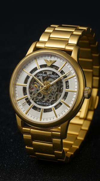 Luxury Gold Skeleton Mechanical Watch for Men | Classic Automatic Style