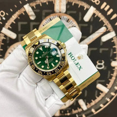 Rolex GMT-Master II Green Dial Gold-Tone Men's Luxury Watch