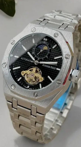 Audemars Piguet Royal Oak Style Luxury Automatic Watch with Moonphase – Stainless Steel Men’s Timepiece