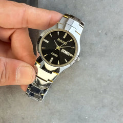 Elegant Rado Jubile Black Dial Men’s Watch – Stainless Steel with Day & Date Display