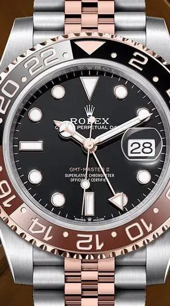 Luxury ROLEX GMT-Master II Men's Watch | Two-Tone Black & Rose Gold Bezel