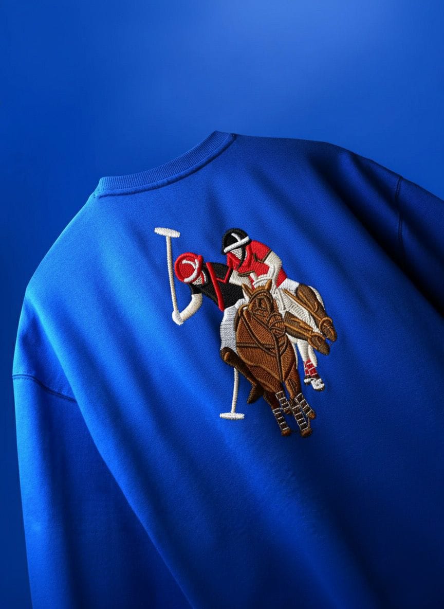 Premium Blue Polo Embroidered T-Shirt – Classic Sportswear