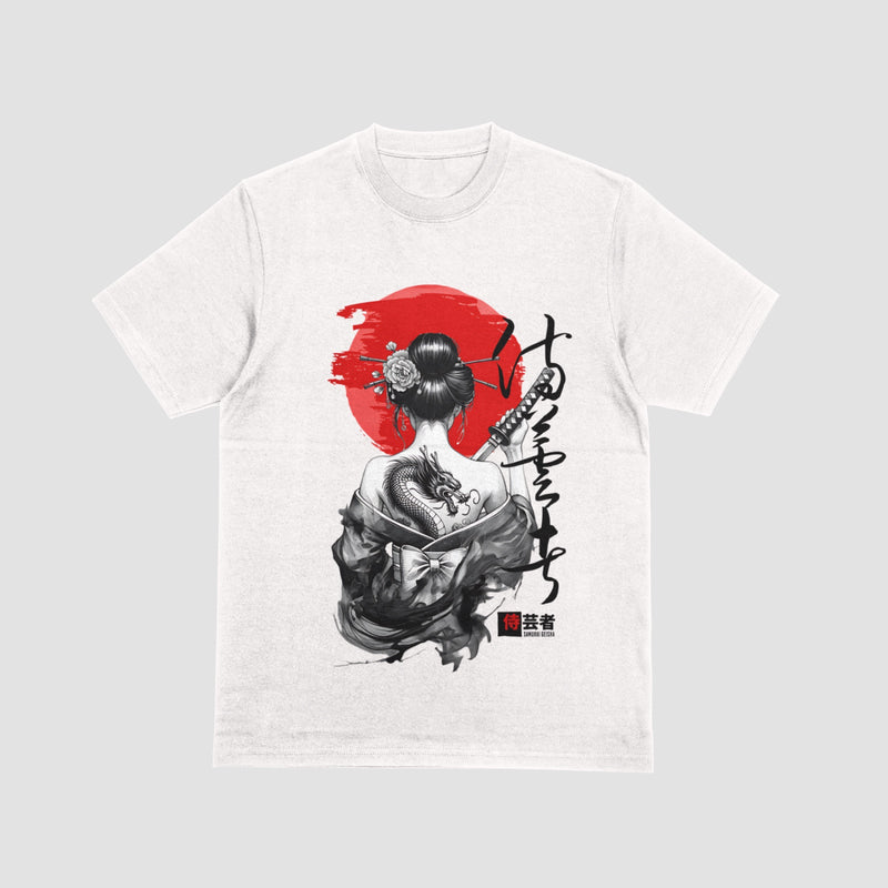 Premium Samurai Geisha Art T-Shirt – Oversized | 240 GSM | 100% Cotton | HD Print | Zero Shrink