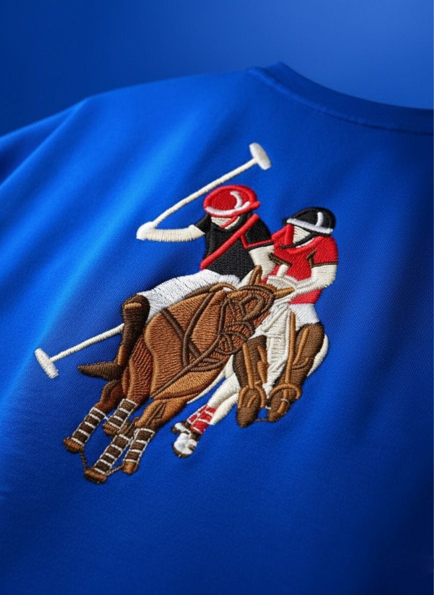 Premium Blue Polo Embroidered T-Shirt – Classic Sportswear